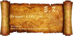 Breyer Klára névjegykártya